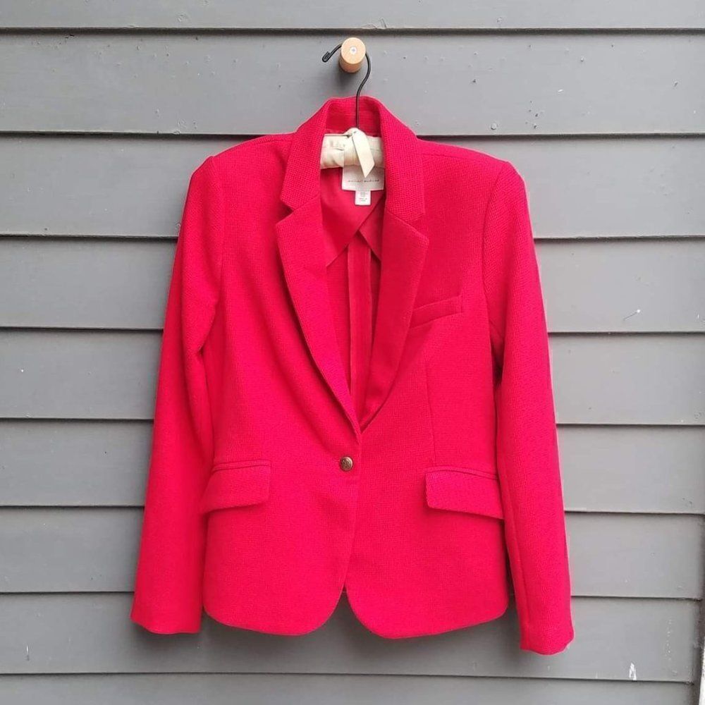 Mercer & Madison Red Waffle Weave Blazer -Your Christmas Jacket